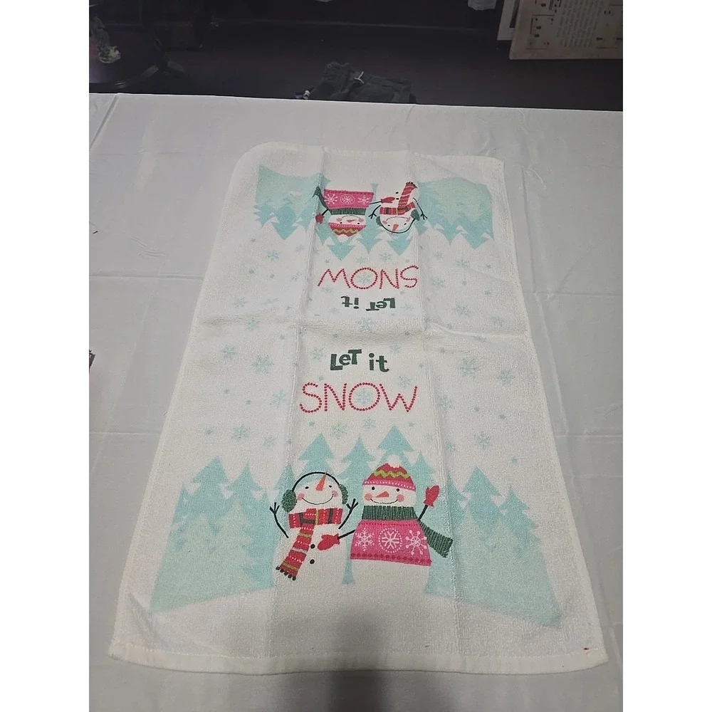 Cotton Set Of 4‎ Christmas SNOWMEN Bathroom Towels WINTER H3241